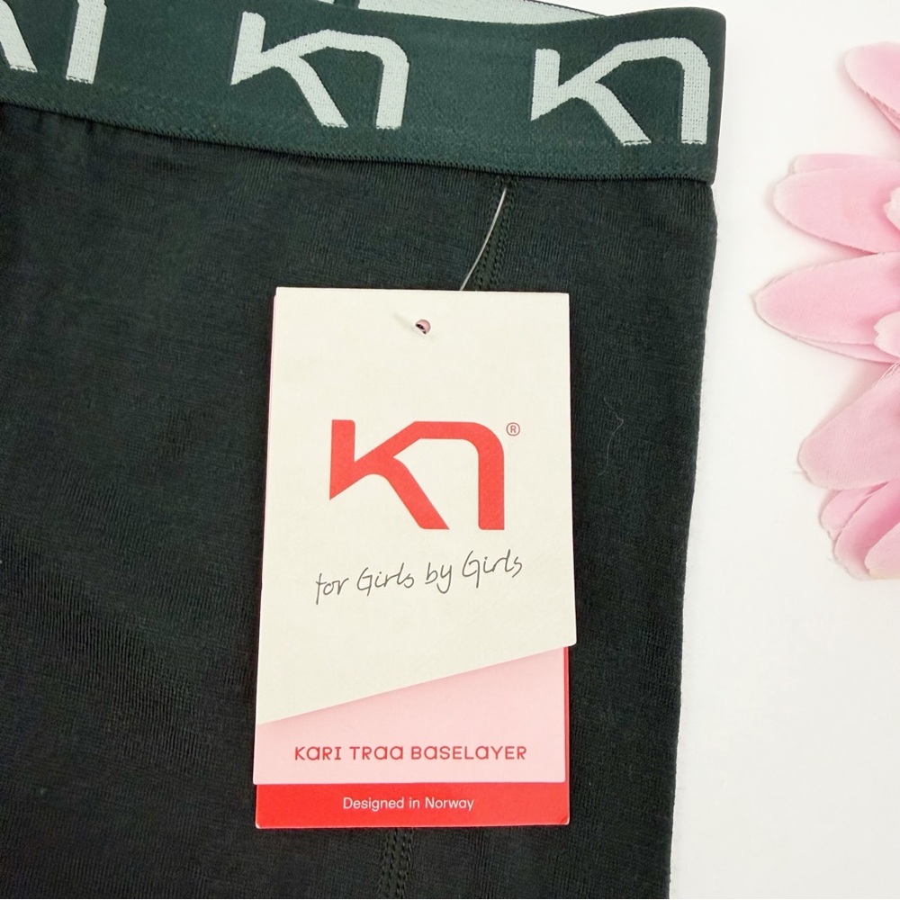 Kari Traa Klara High Waisted Baselayer Pants 100% Merino Wool - Pine Green - Picture 9 of 11